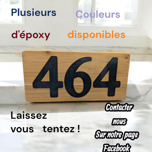 Enseigne  d'adresse   bois et époxy lumineuse